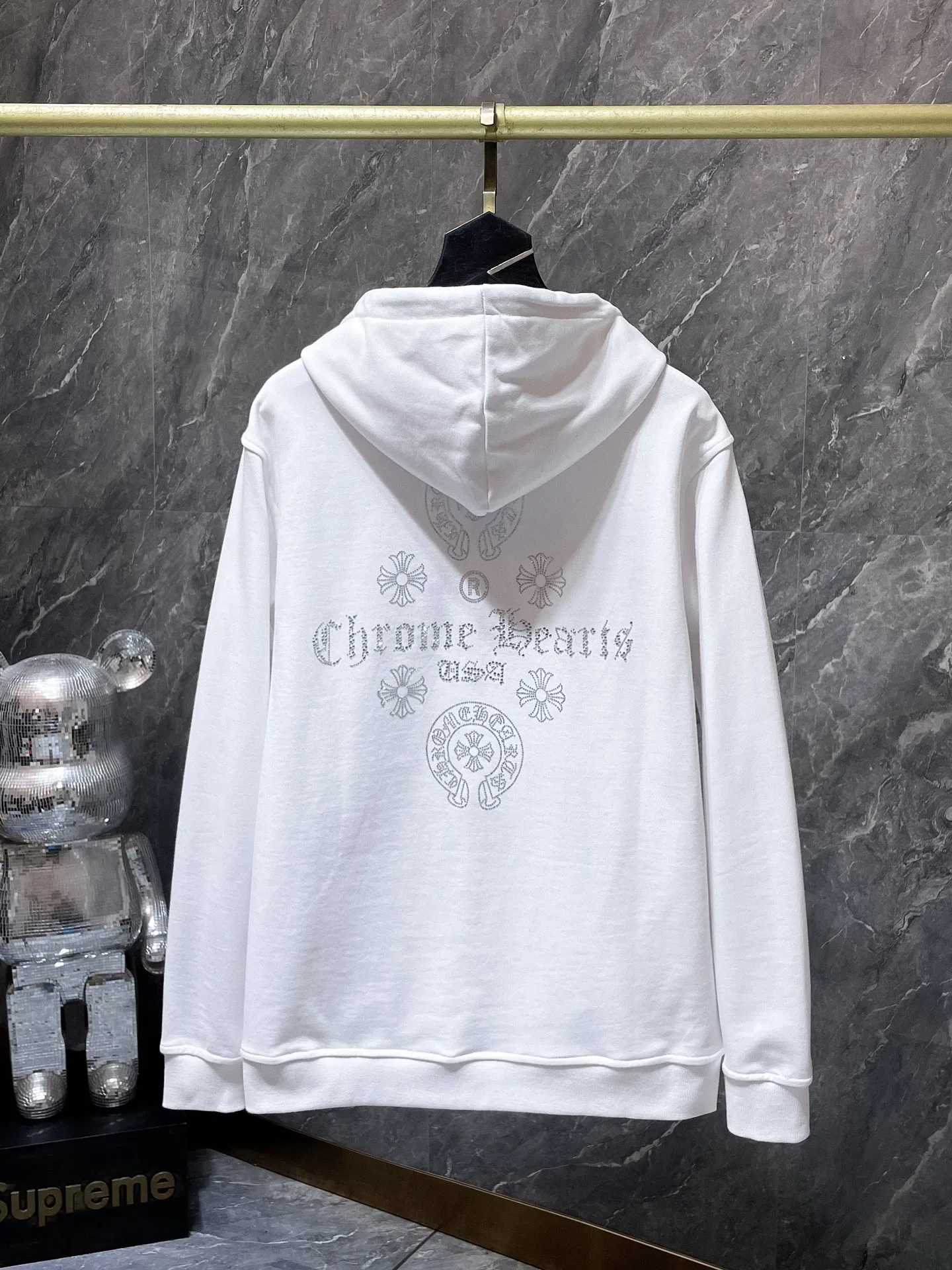 P270 Chrome Hearts Autumn and Winter 2025 Counter Synchronization Heavy-duty hot-drilled horseshoe Sanskrit letter cross Improved customized version 1:1 high-gram weight high-quality fabric Recommended color: white black Size: S, M, L, XL
